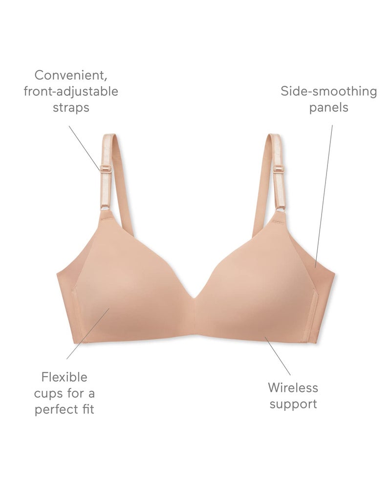 Warner's Women's No Side Effects Wire-Free Bra Black, 38C - Image 5